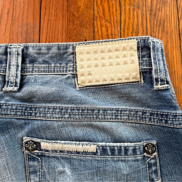 Y2K Affliction Black Premium Cooper Cut Vintage Denim Jeans - Picture 9 of 16